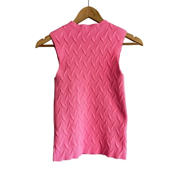 Zara Pleated Sleeveless Top Pink - Picture 2 of 3